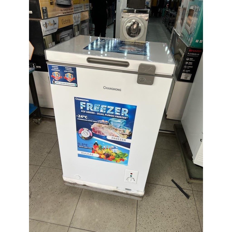 chest freezer / freezer box CHANGHONG 100 liter fcf 136 dw
