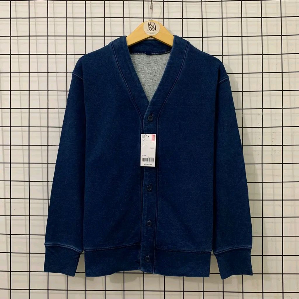 Uniqlo Sweat Cardigan Indigo Dye