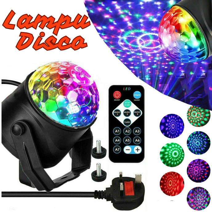 BERGARANSI TaffLED Lampu Disco led putar full warna sensor suara musik kamar RGB Proyektor CY LV RG