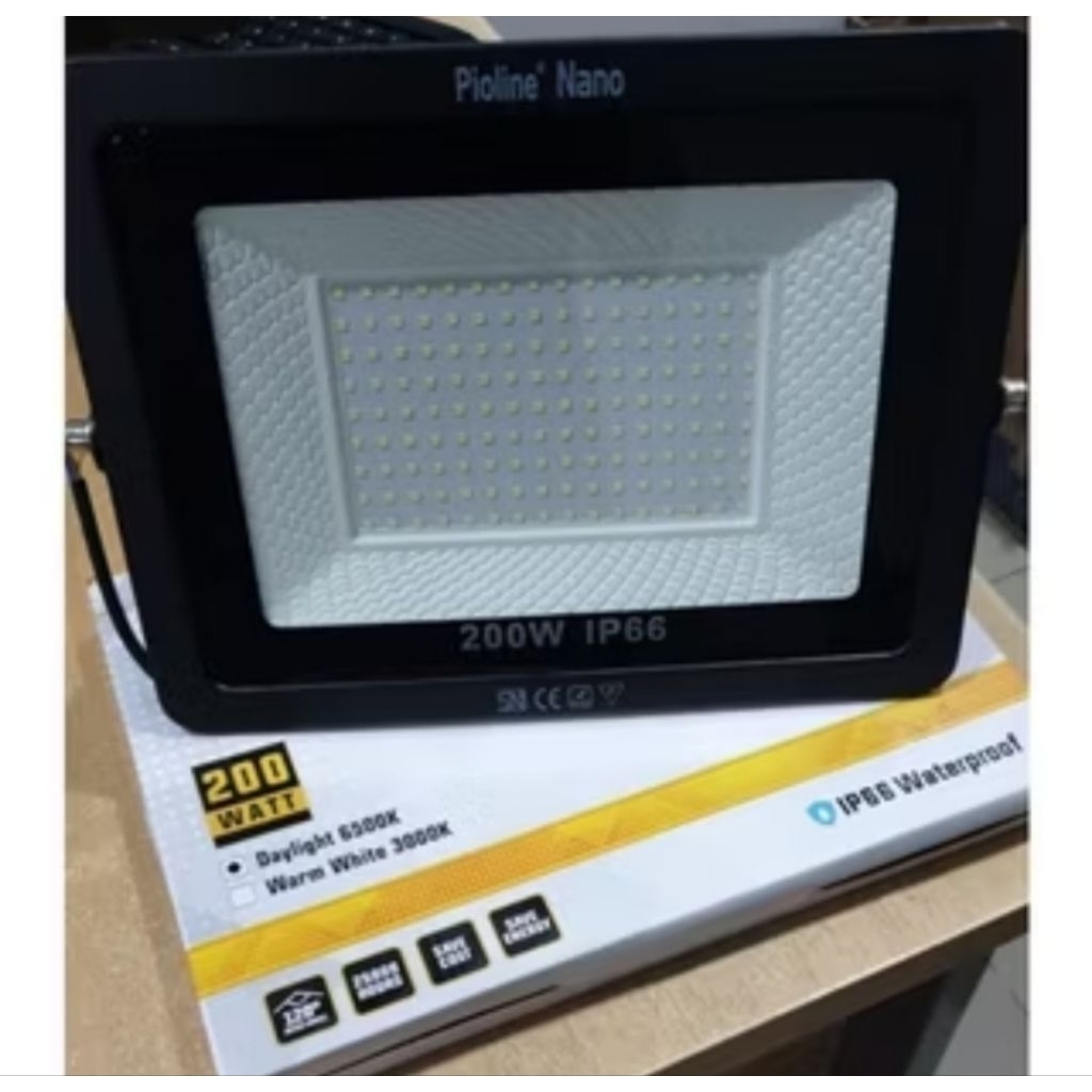 Lampu sorot Atau Lampu Tembak LED 200Watt Merk Nano Pioline 200W  Cahaya Putih 6.500k