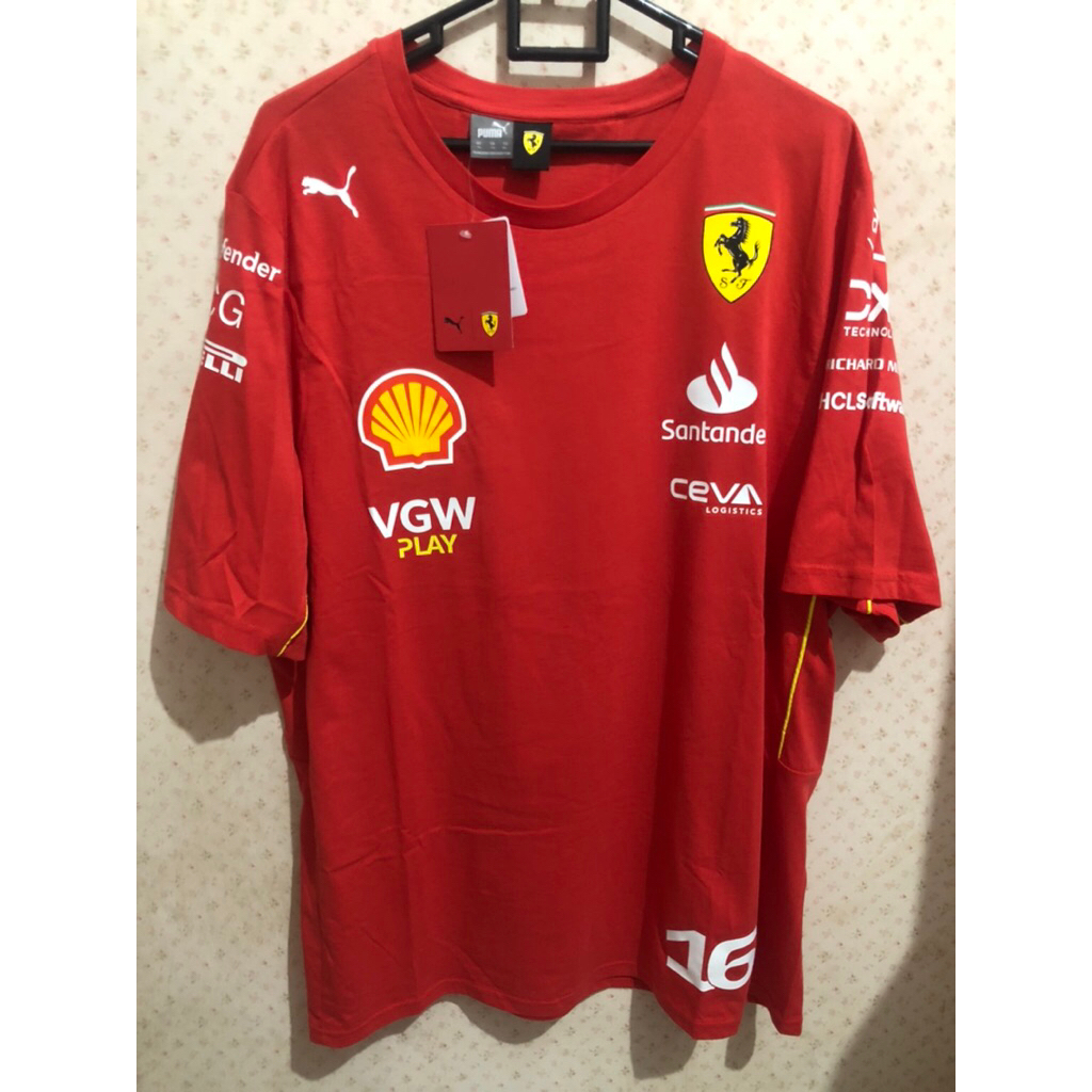 charles leclerc puma t-shirt scuderia ferrari 2024