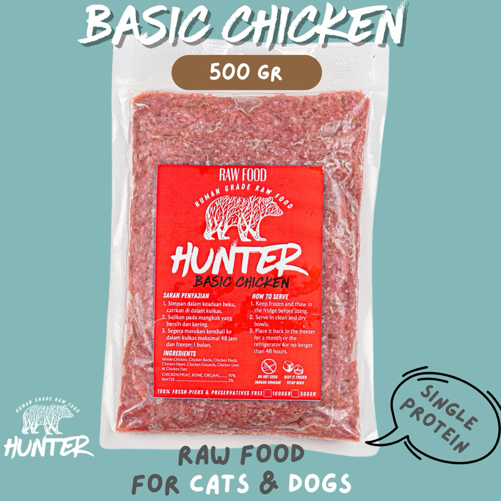 Hunter Raw Food - BASIC CHICKEN 500 GR| DAGING AYAM GILING (RAW FOOD) 500 gr - BASIC CHICKEN | Makan