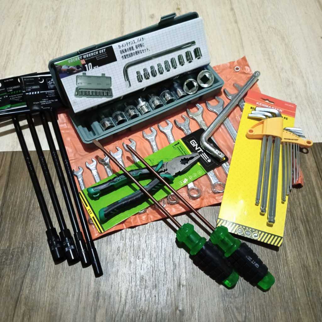 TEKIPO BY TEKIRO PAKET HEMAT BUKA BENGKEL MOTOR KOMPLIT / PERKAKAS BENGKEL / Alat Bengkel Murah / Pe