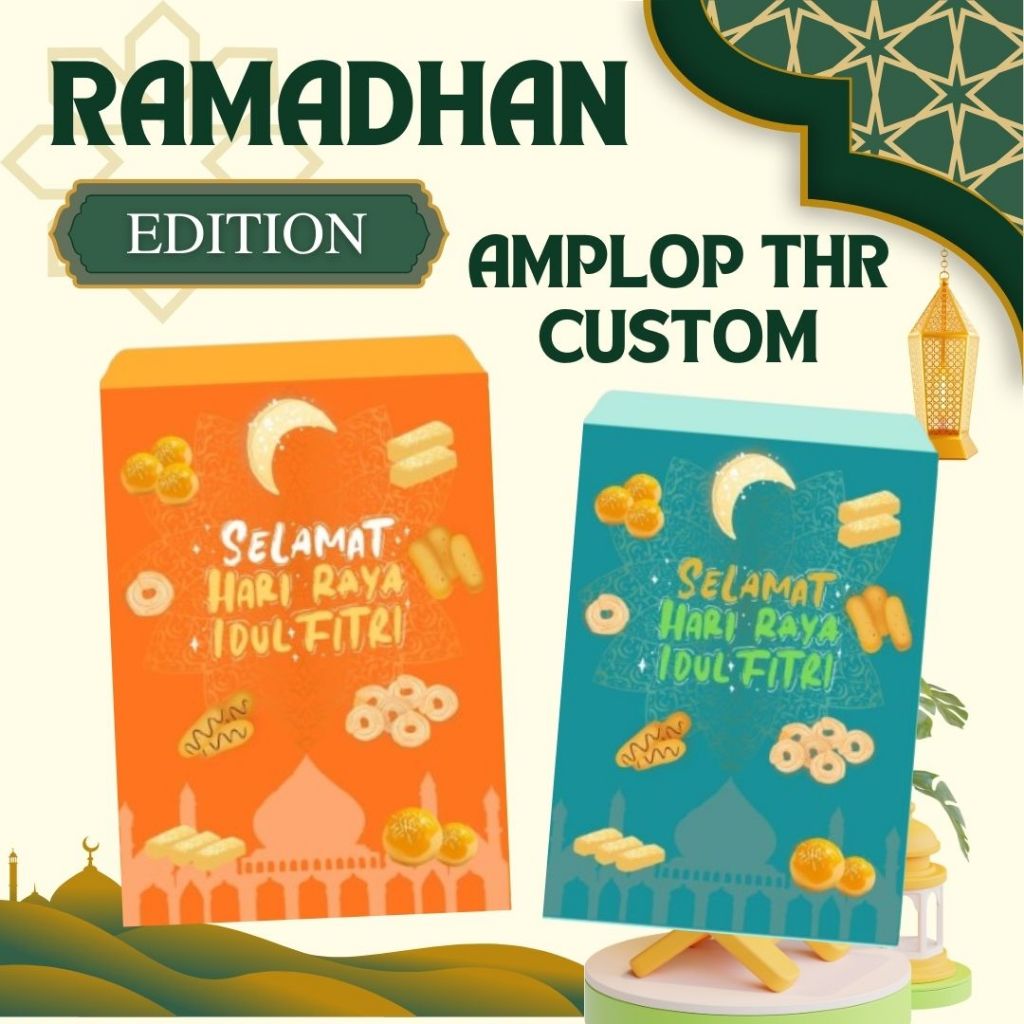 Amplop LEBARAN THR Custom Foto Sendiri |Amplop Lebaran Custom Nama & Gambar | Isi 8pcs Murah | MOTIF