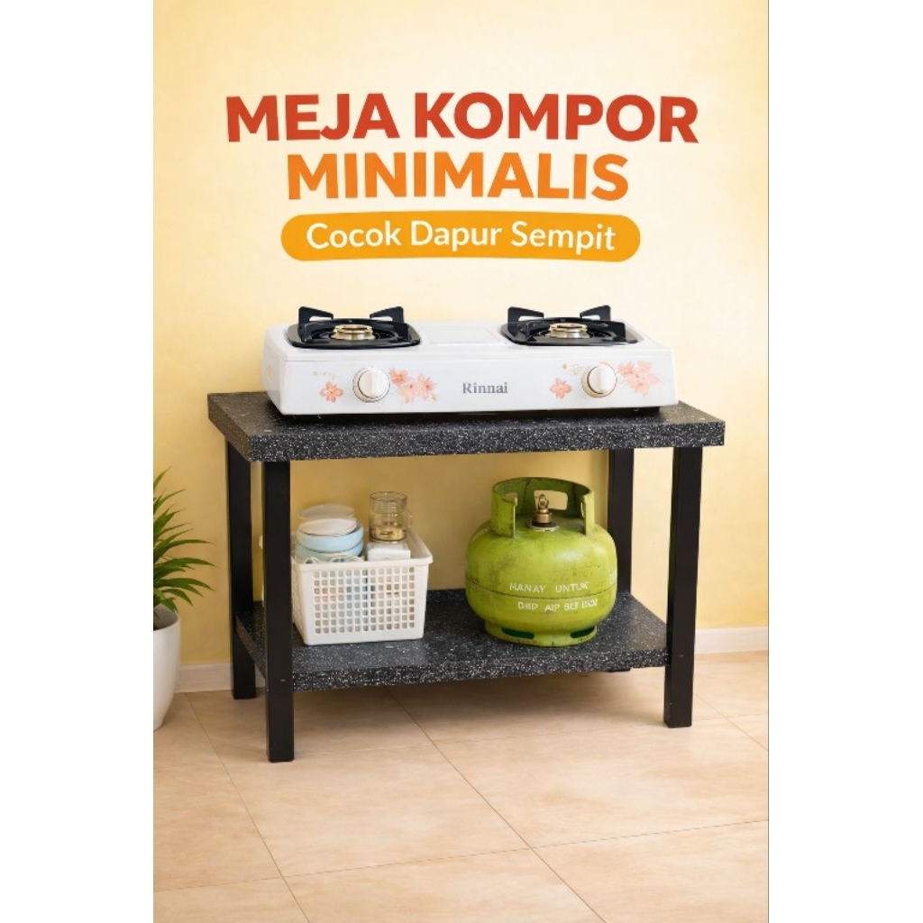 Meja Kompor 2 Tungku Rak Kompor Dapur Meja Kompor Gas