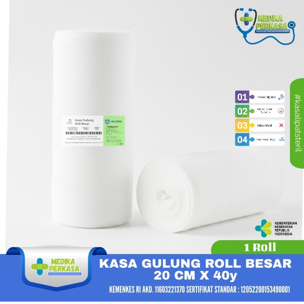 Kasa Gulung Kain Perban Luka Roll Besar 20Cm x 40y