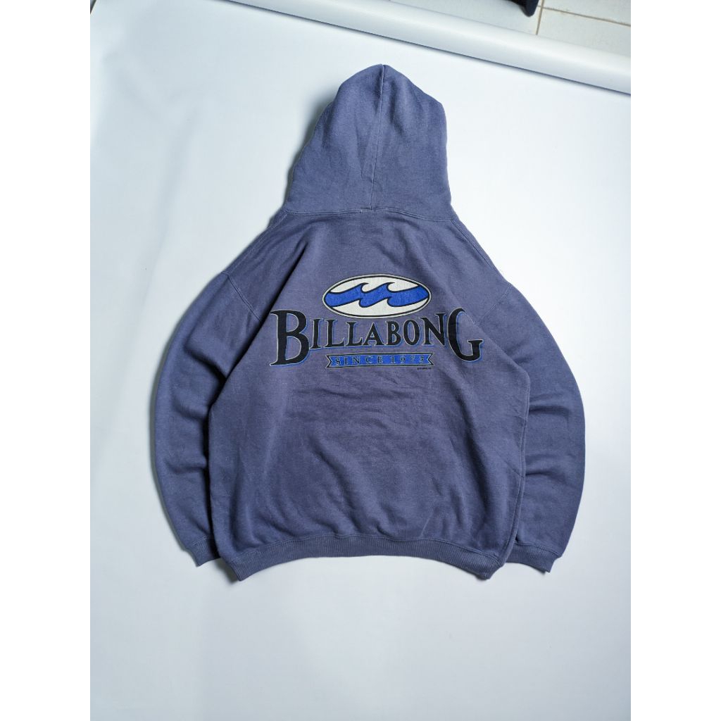 Vintage 90s Billabong Faded Blue Hoodie Surf