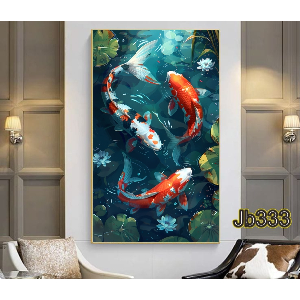 Wallpaper Stiker Ikan Koi Seperti Asli - Wallpaper Dinding Motif Ikan Koi Langsung Tempel