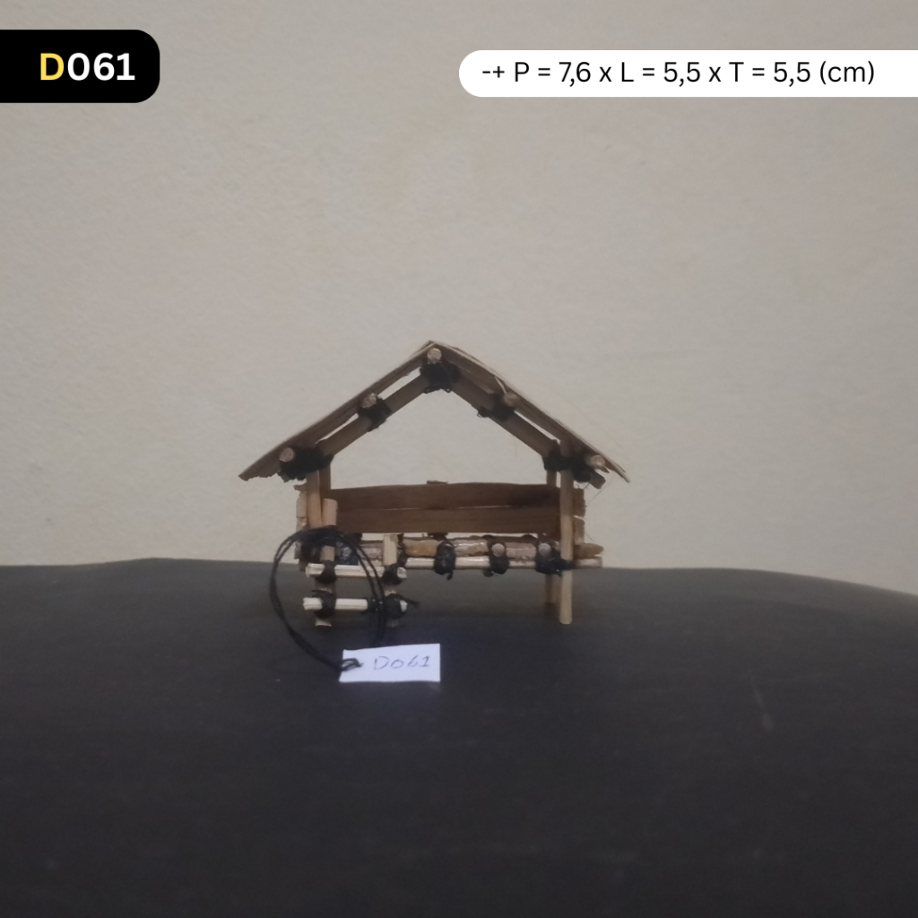 mr2 D061 - Miniatur rumah / saung / gubuk kayu bambu aksesoris diorama, paludarium, akuarium, aquasc