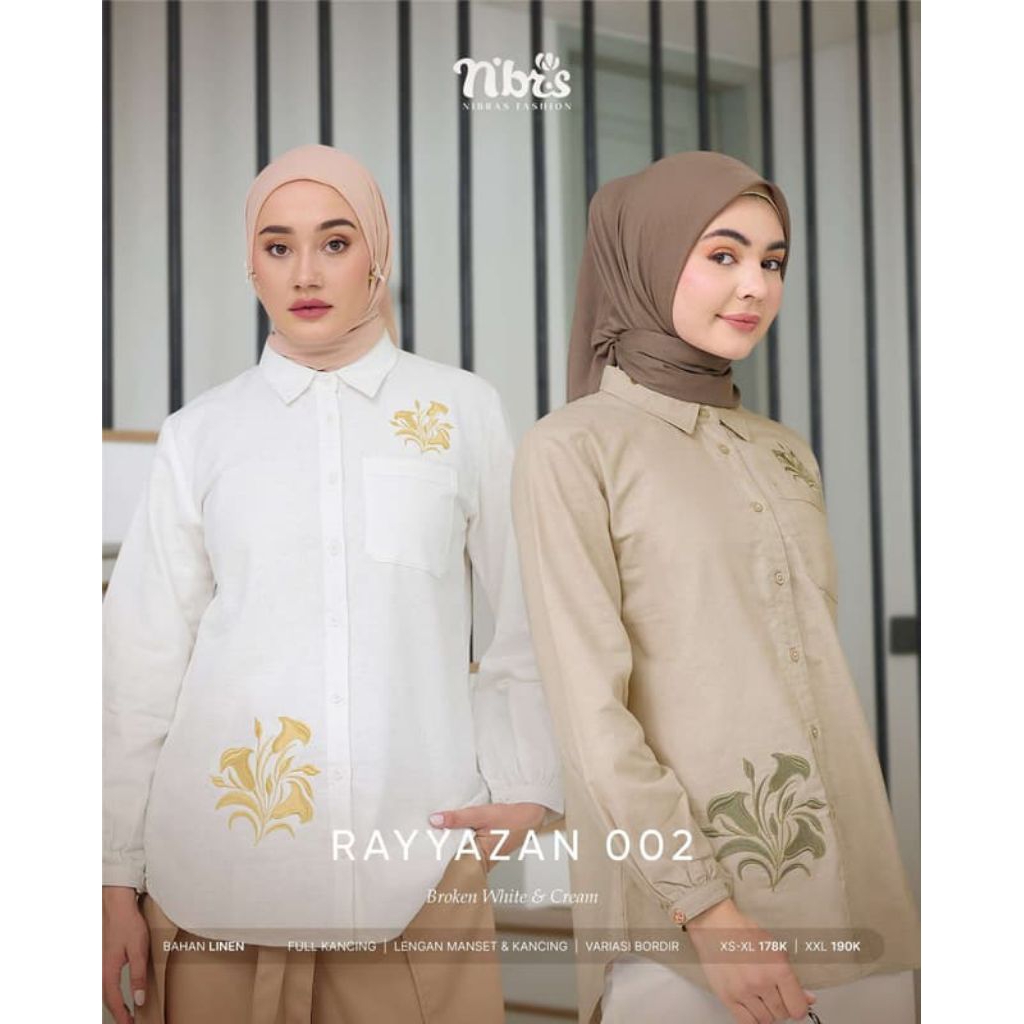 NIBRAS TUNIK || RAYYANZA 002 || ATASAN TUNIK|| KEMEJA WANITA|| BY NIBRAS||