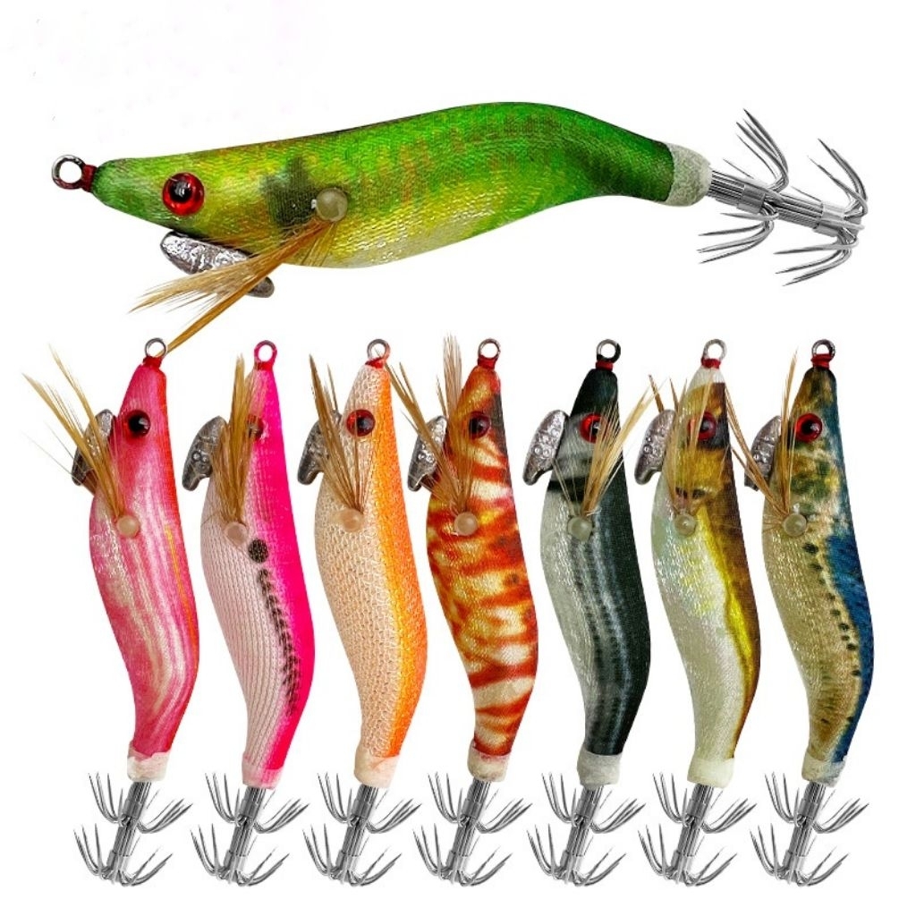 Egi Umpan Pancing Cumi Ukuran 1.5 Squid Jig Bentuk Udang Untuk Memancing Casting