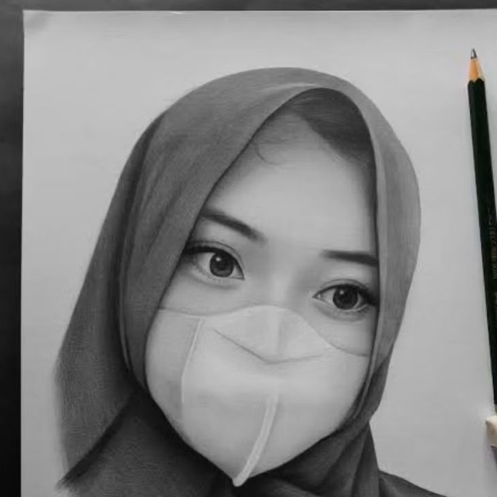 Lukisan pensil Wajah