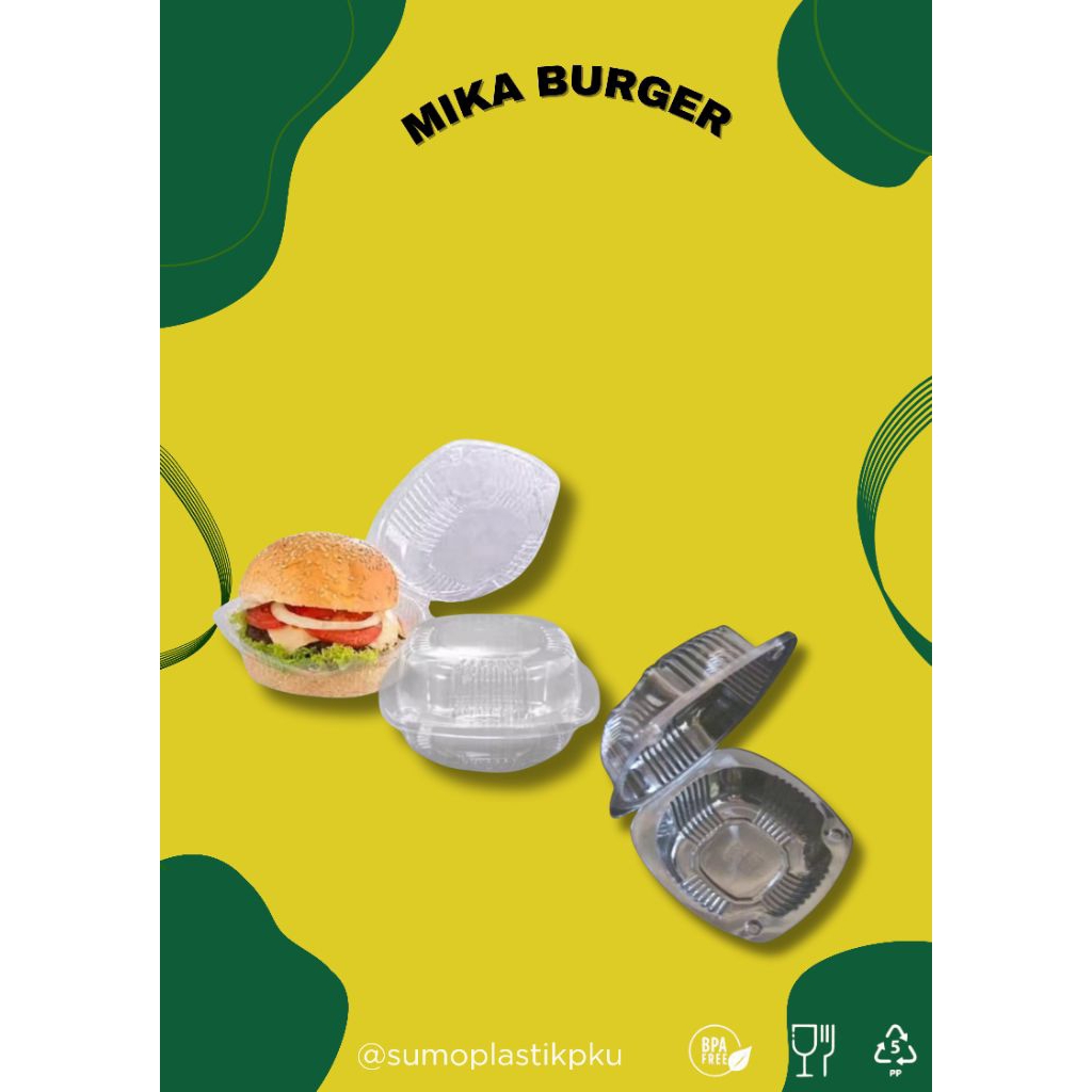 Mika burger mika donat /  tempat burger donat hamburger isi 50pc