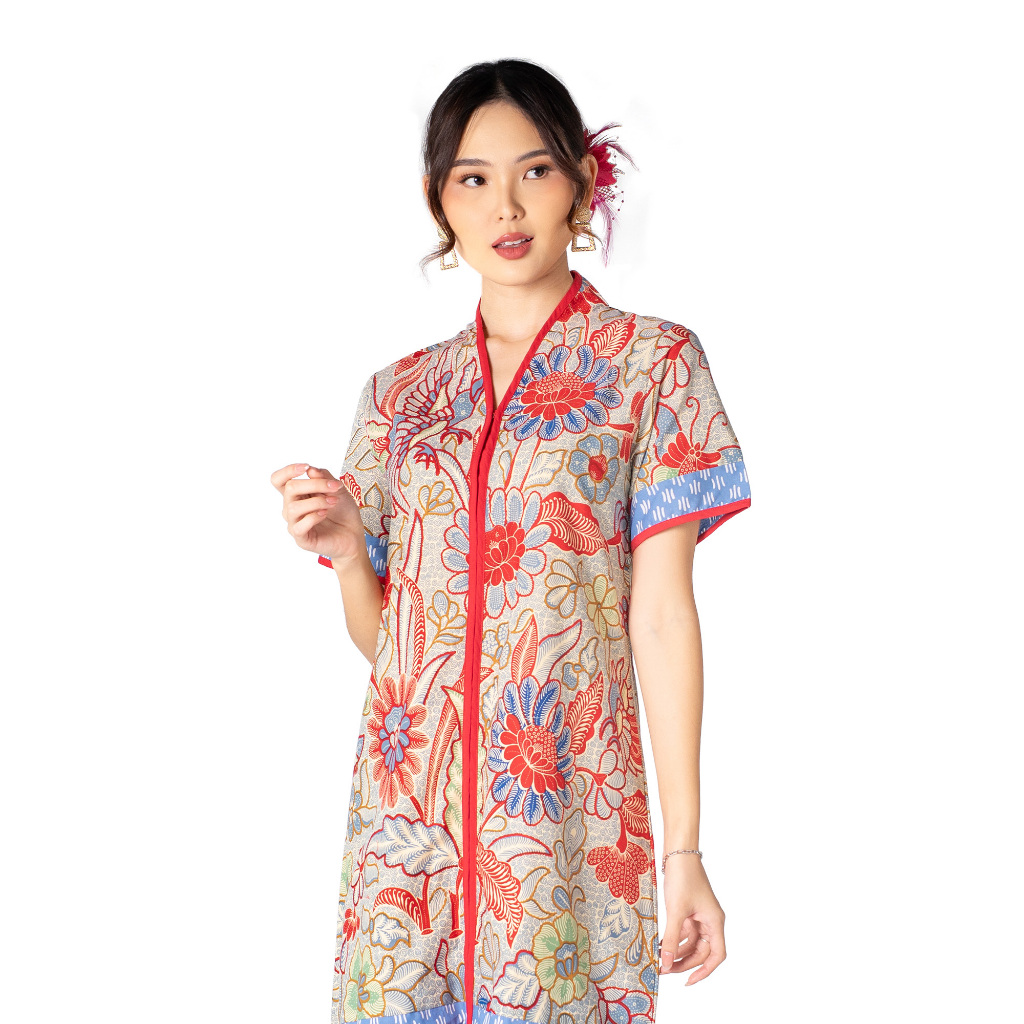 Dress Batik Wanita - Bhatara Batik Laguna - Baju Batik Modern Lengan Pendek