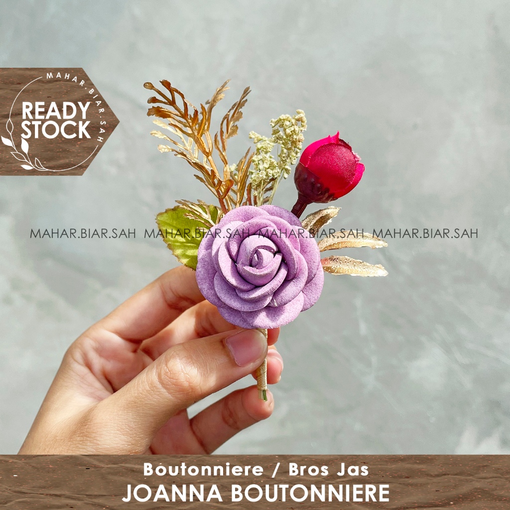 RS JOANNA PURPLE Boutonniere / bros bunga kering / bunga jas / bros bunga jas / dried flowers