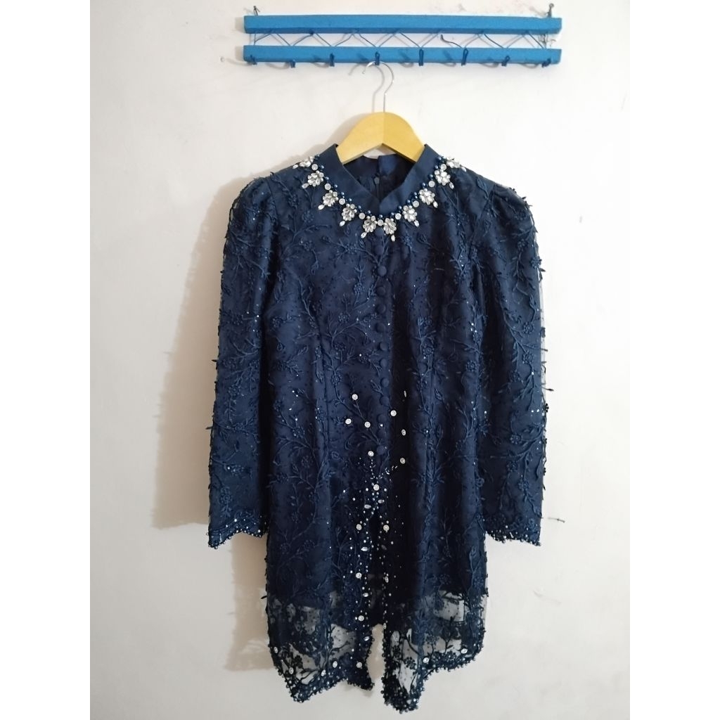 set kebaya wisuda/kebaya lamaran/kebaya premium navy