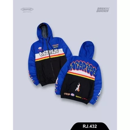 Jaket Parasut RACERTEES Street Wave Blue/JAKET Parasut