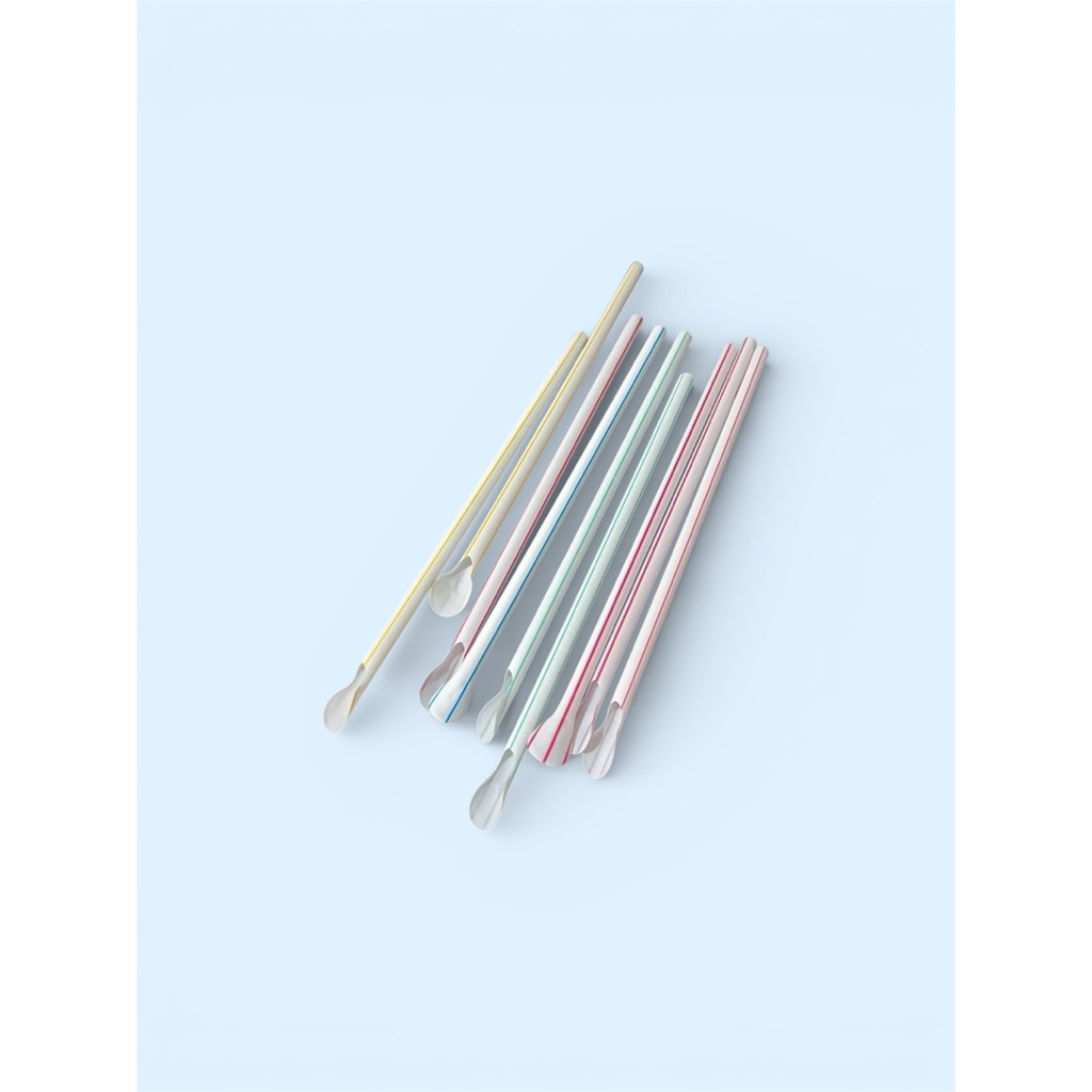 Sedotan Sendok Plastik / Sedotan Spoon (500pcs)