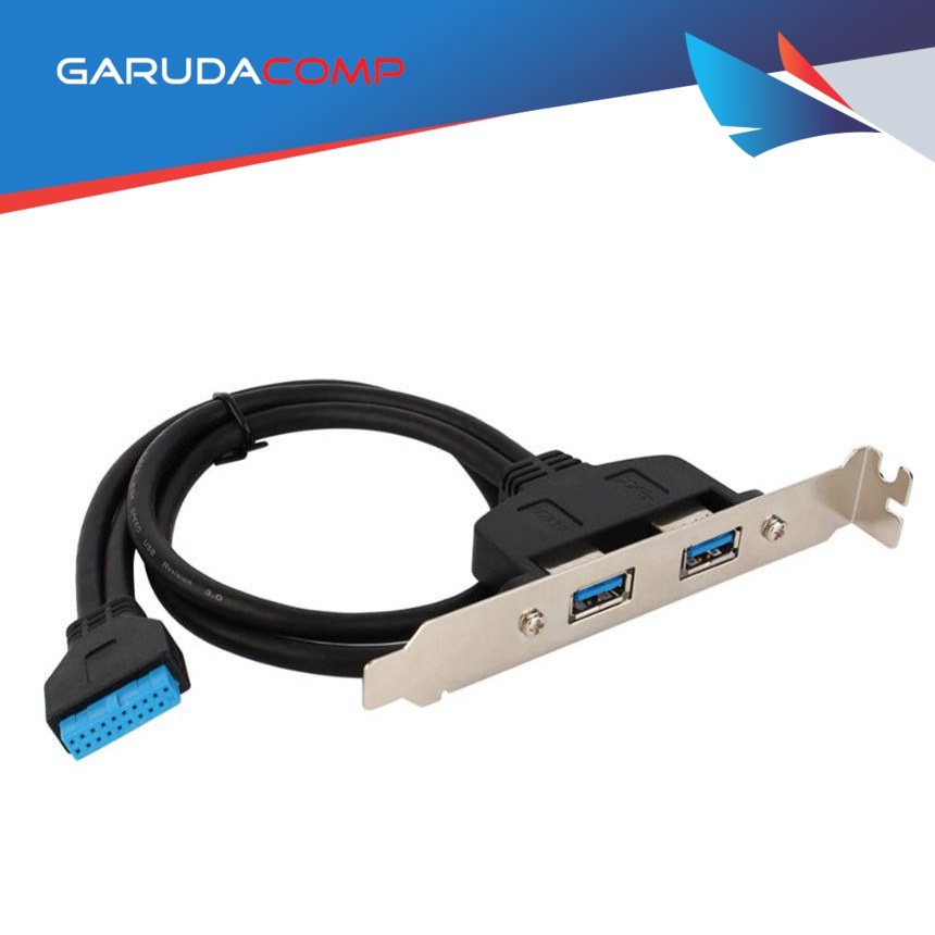 Kabel Extension USB 3.0 Motherboard Kabel USB 3.0 2 Port Real Panel Belakang ke Motherboard 20 Pin