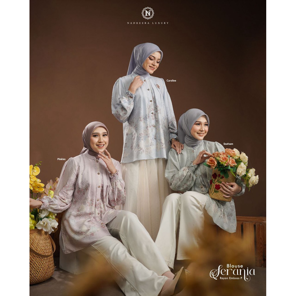 SERANIA BLOUSE by NADHEERA LUXURY BLOUSE NADHEERA LUXURY RAYON EMBOSS PREMIUM