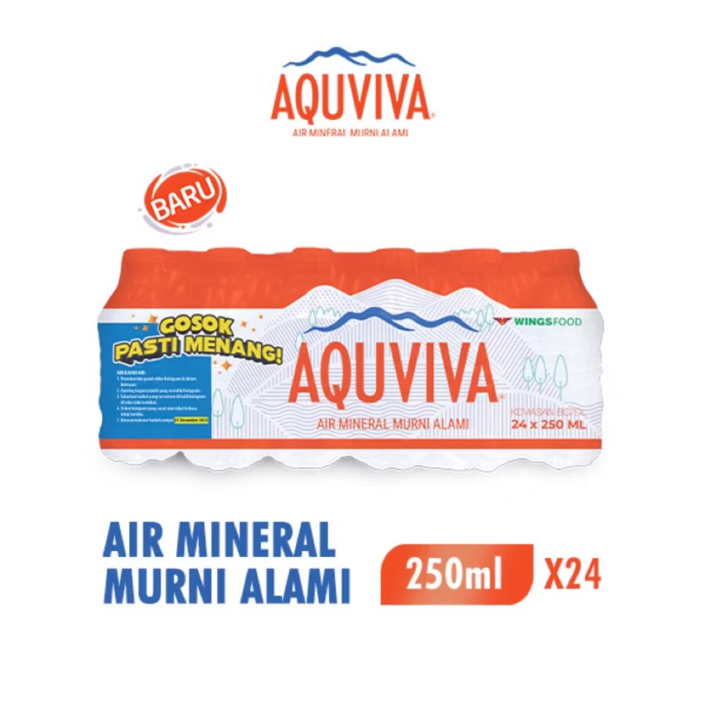 [INSTANT]  (1 PACK) AQUVIVA Mineral Water 250 ML 700ml 1600ml isi - ORIGINAL 100% aquaviva aqua viva