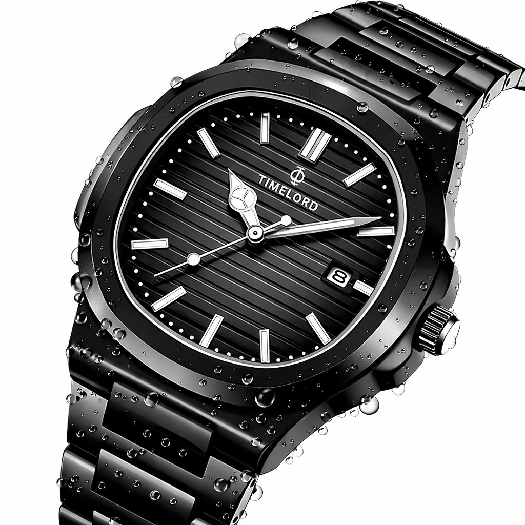 Jam tangan pria 2066 TIMELORD Original Bergaransi water resistant Hitam FULL