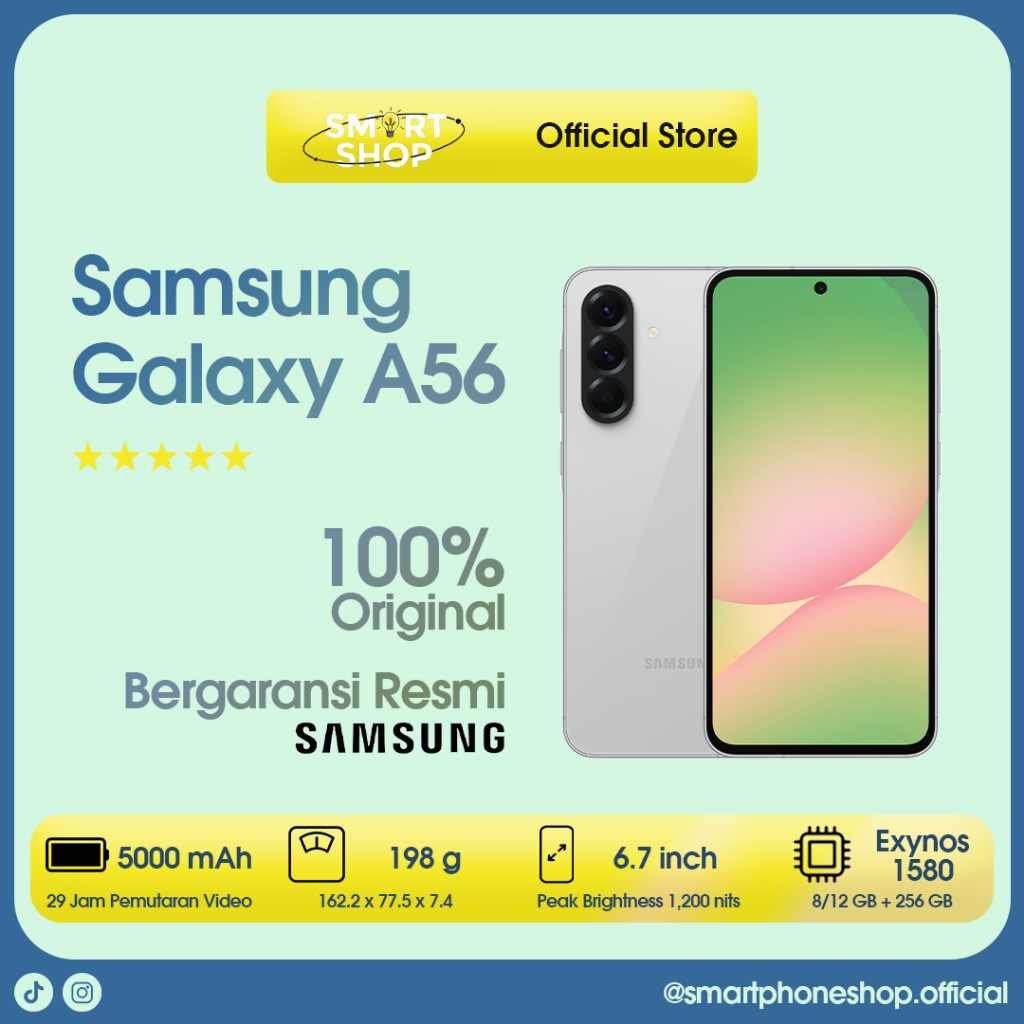 Samsung Galaxy A56 5G - RAM 8/12 + 256 GB - Garansi Resmi Samsung