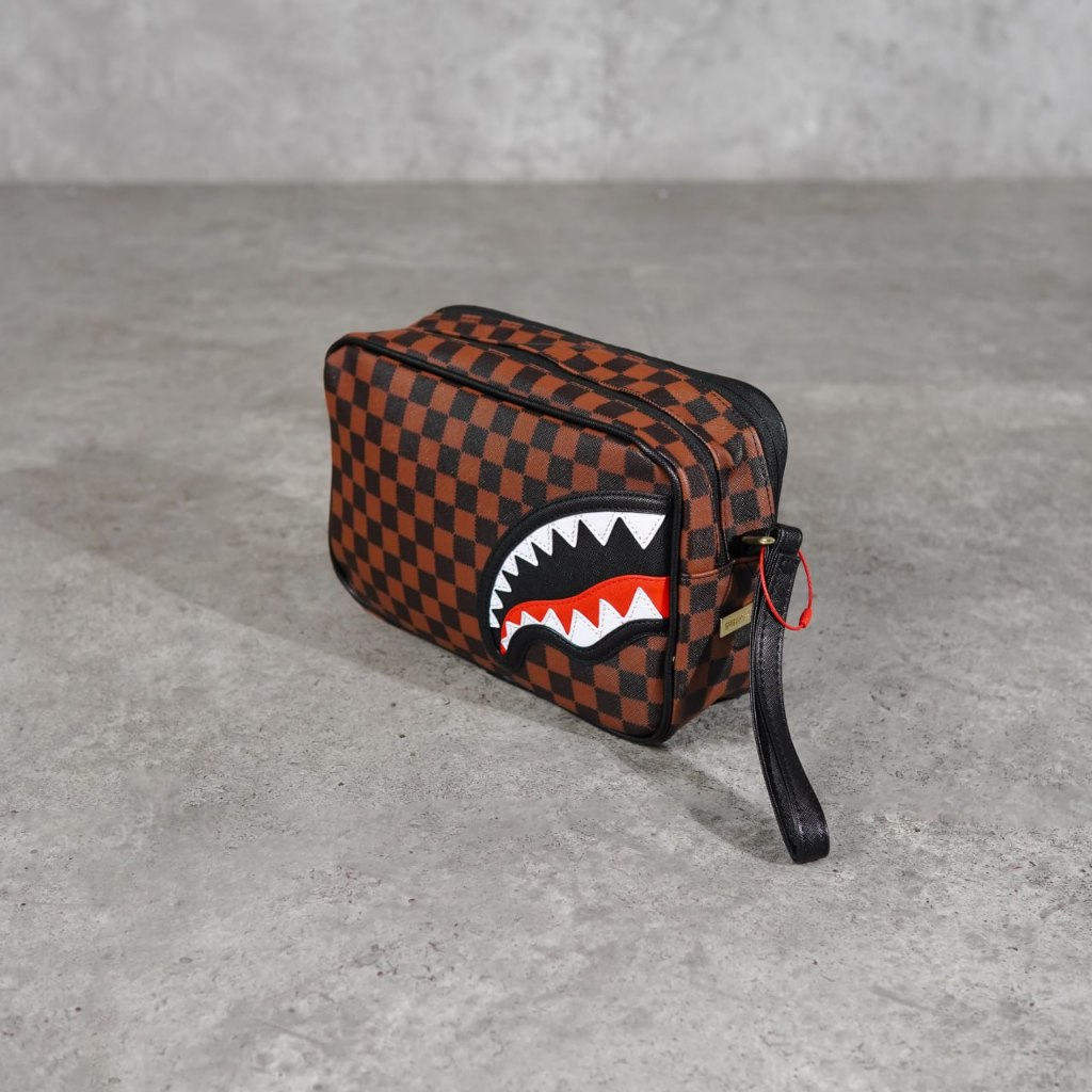 Tas SPRAYG SHARKS IN PARIS BROWN POUCH 100% ORIGINAL