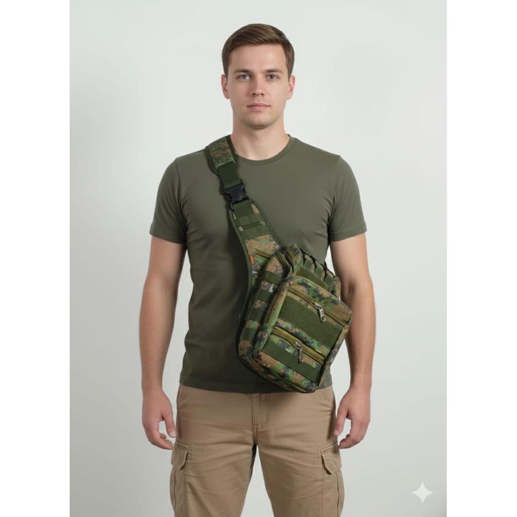 TAS SELEMPANG TACTICAL PREMIUM TAS SELEMPANG ARMY 803(TAS SELEMPANG BESAR)(LORENG MARPAT)