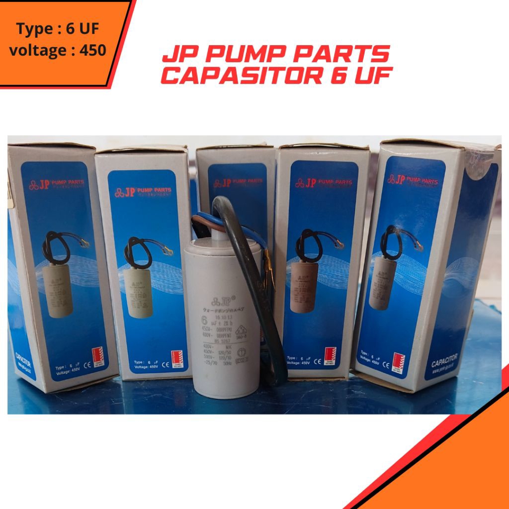 kapasitor bulat capasitor pompa air JP 6 UF 450v