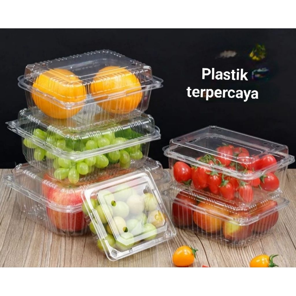 Mika Buah Strawberry 800gram & 1000gram Isi 25pcs mika buah anggur 1000gr kunci /MB 800 MB ...