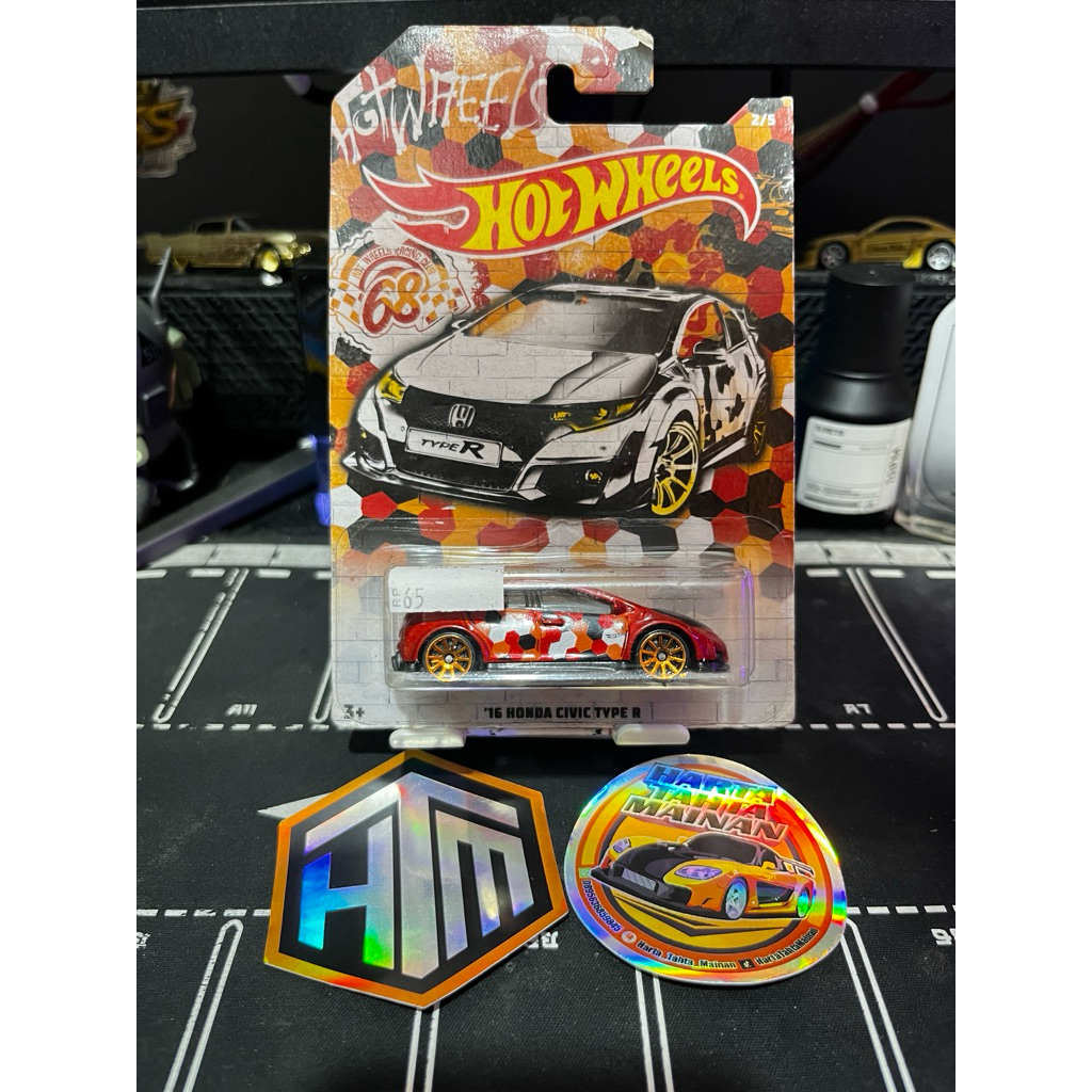 Hot Wheels ‘16 Honda Civic Type R Hot Wheels Racing Club Polkadot Merah Red (CRACK)
