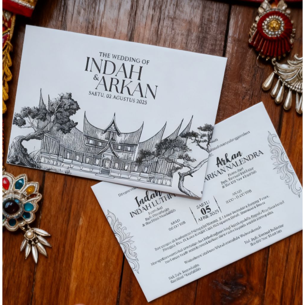 UNDANGAN HARDCOVER ADAT MINANG KEREN SIMPLE