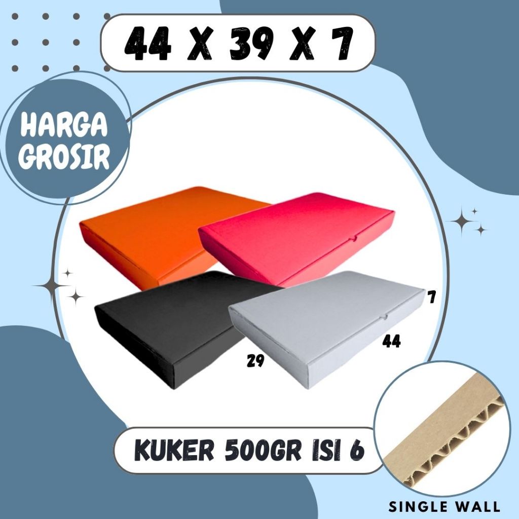 Box Kue Kering 44x29x7 Box Kuker 500 gr Isi 6 / Kardus Packing Lipat_Depan / Kuker/ Hampers/Oleh ole