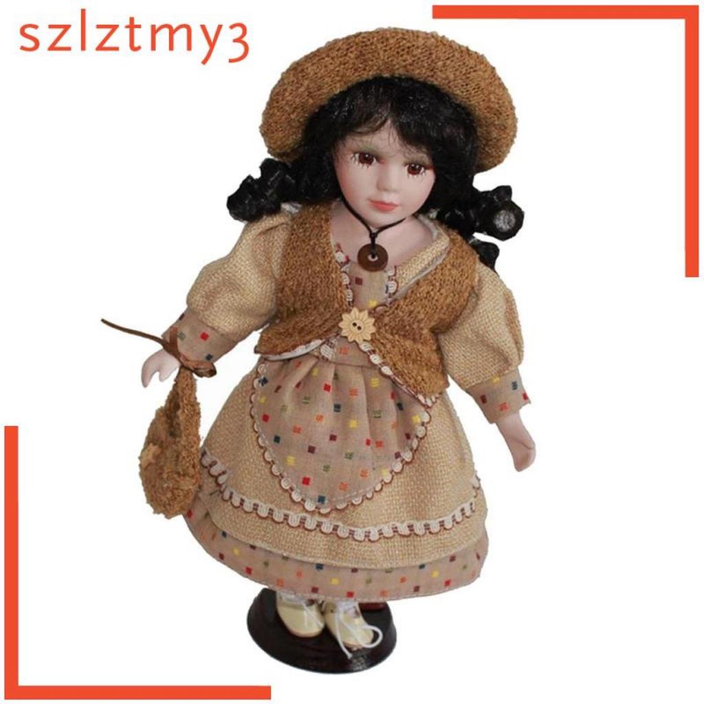 Patung Boneka Wanita Porselen Klasik 30Cm Dengan Baju Accs