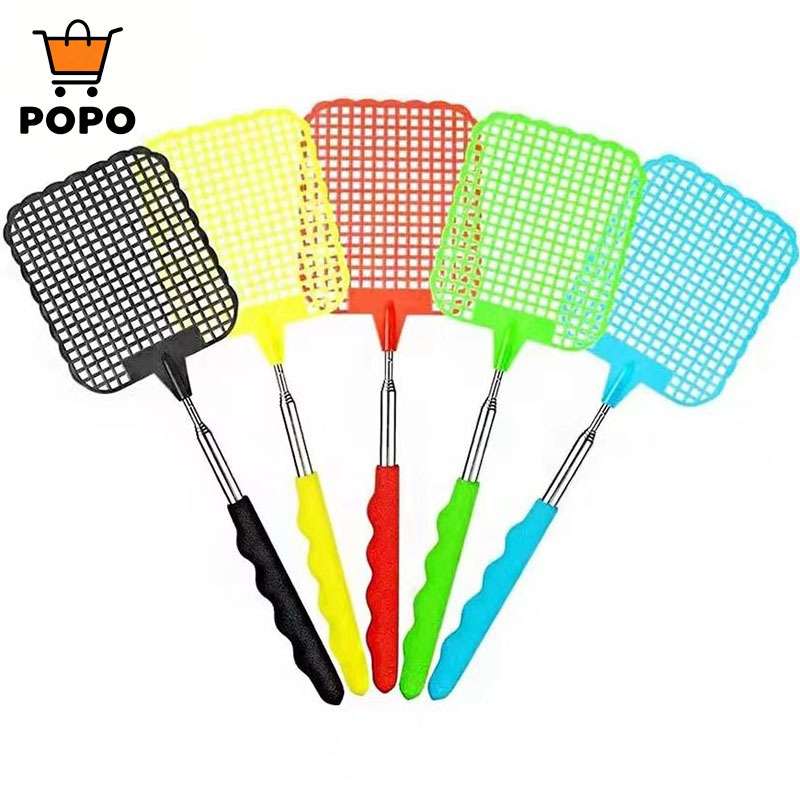 Alat pemukul lalat / pemukul nyamuk / pemukul serangga/ Baja Tahan Karat Desain Teleskopik Pemukul L