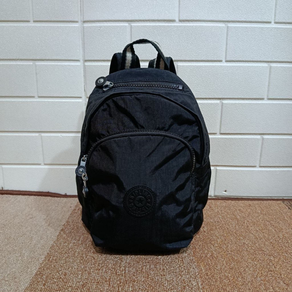 Tas Kipling Delia Mini Backpack Noir Kweb Beige Original Tas Daily Casual Wanita Campus Dailybag