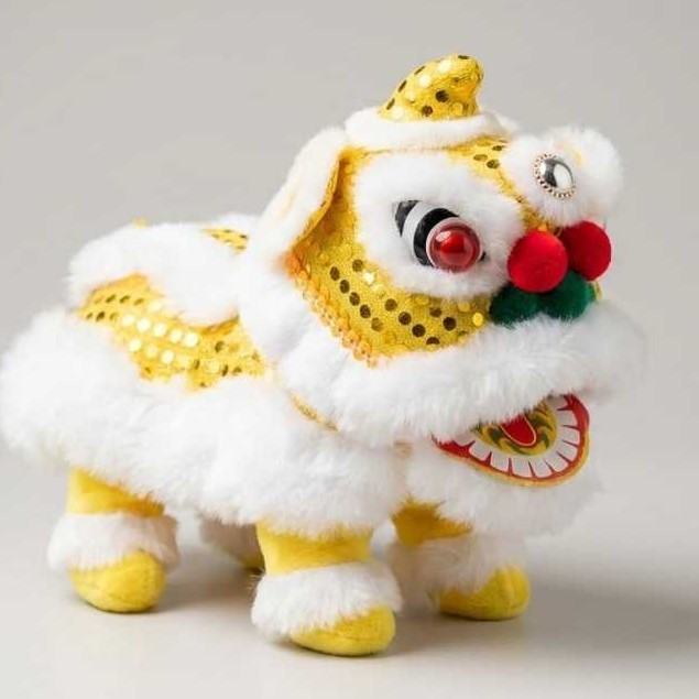 Mainan Anak Barongsai Elektrik Premium Pajangan Boneka Lion Dance LED Tarian Singa Keberuntungan Toy