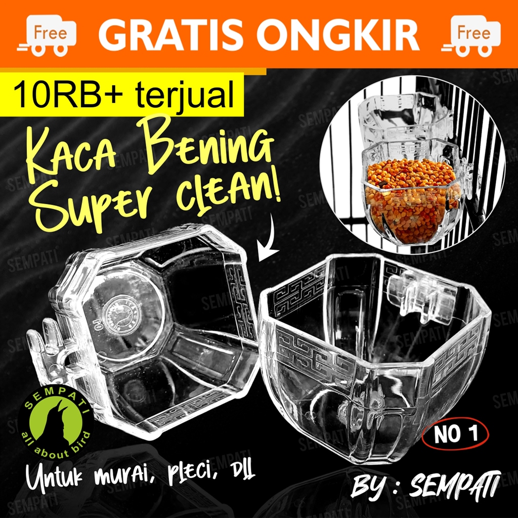 SEMPATI
 Cepuk Burung Segi 8 Delapan Emboss Batik Cepuk Wadah Tempat Makan Pakan Minum Burung Murai 