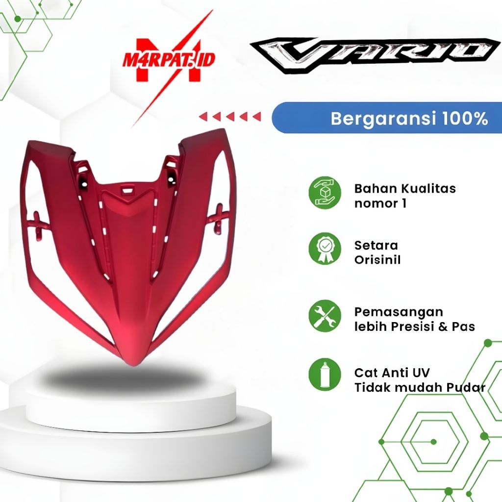 Panel k2v cover front panel tameng depan tameng besar honda vario 125 new gen2 k2v merah doof merah 