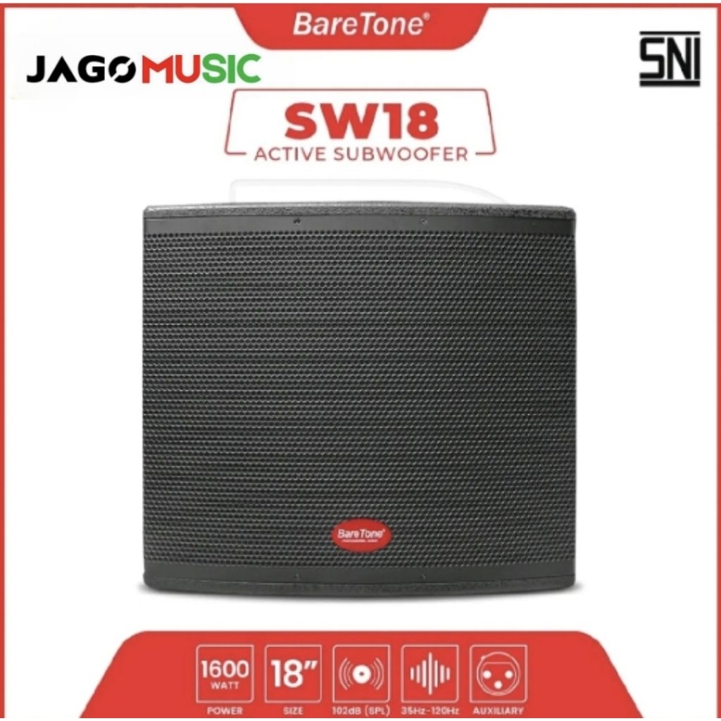 Baretone Profesional Speaker 18inch Subwoofer SW18 Aktif Subwoofer Baretone