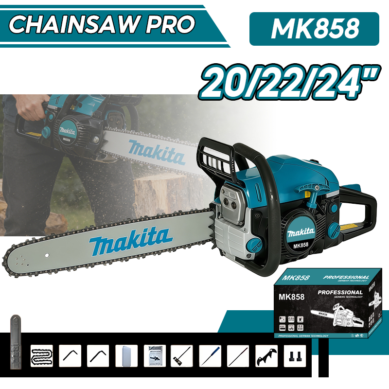 MAKITA Mesin Gergaji Kayu Chainsaw Mini 20/22/24inch Mesin Potong Kayu 70CC Original