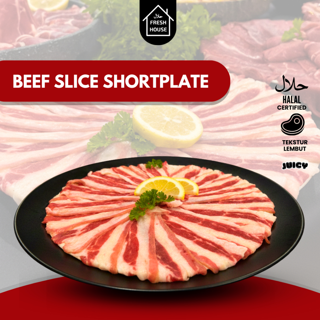 BEEF SLICE US SHORTPLATE PREMIUM TANPA BUMBU DAN MARINASI 250GR/500GR