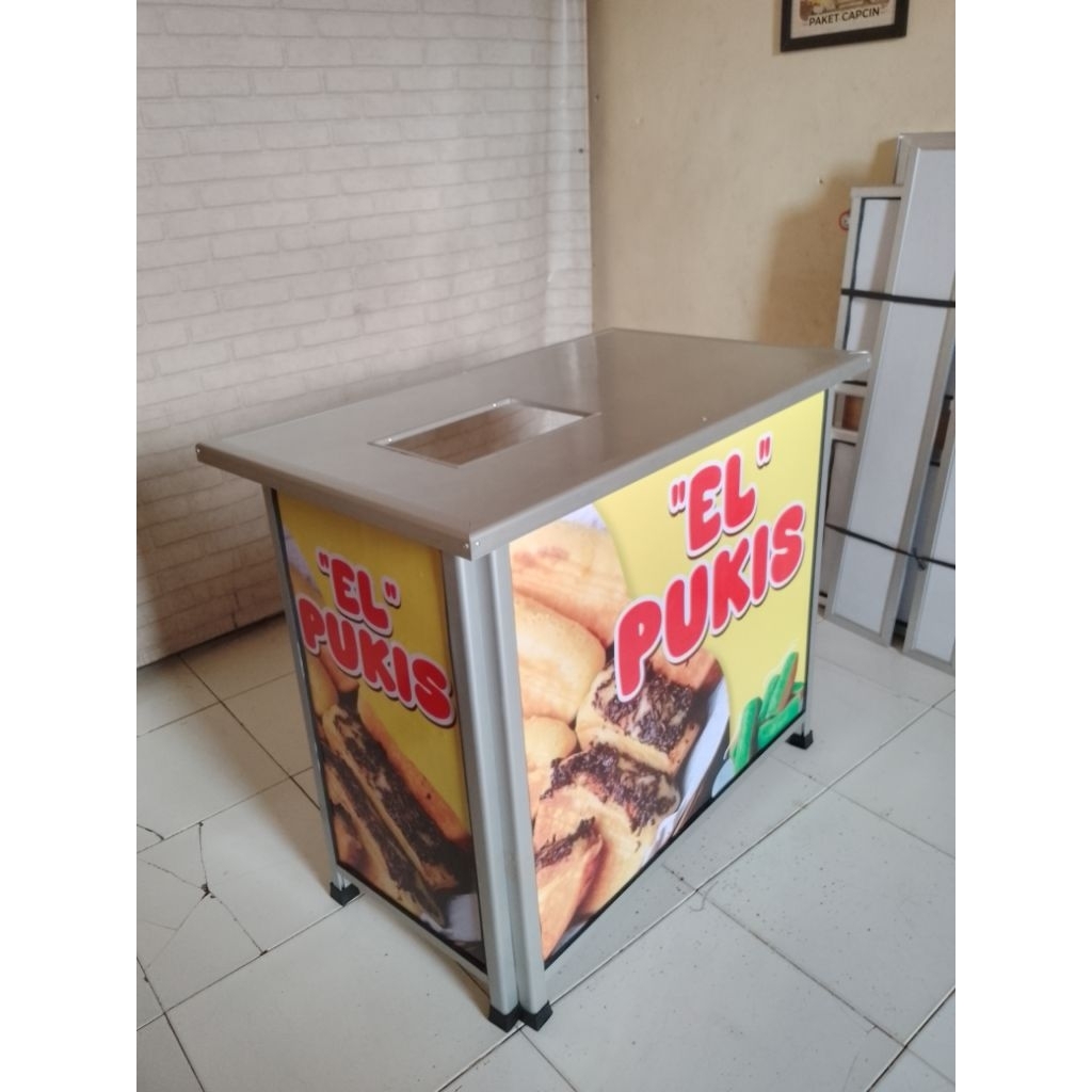 Booth Portable / Meja Lipat bahan aluminium cocok untuk jualan Pukis