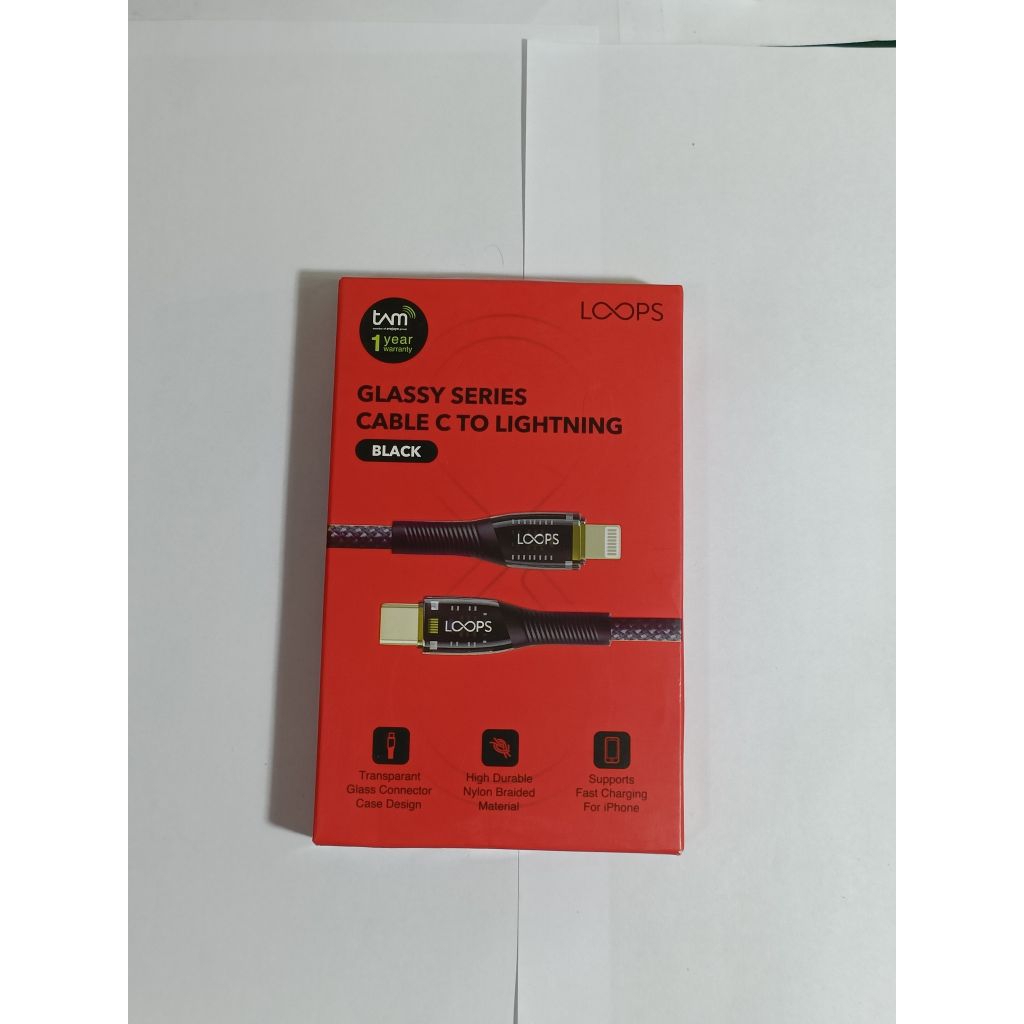 LOOPS GLASSY SERIES CABLE C TO LIGHTNING