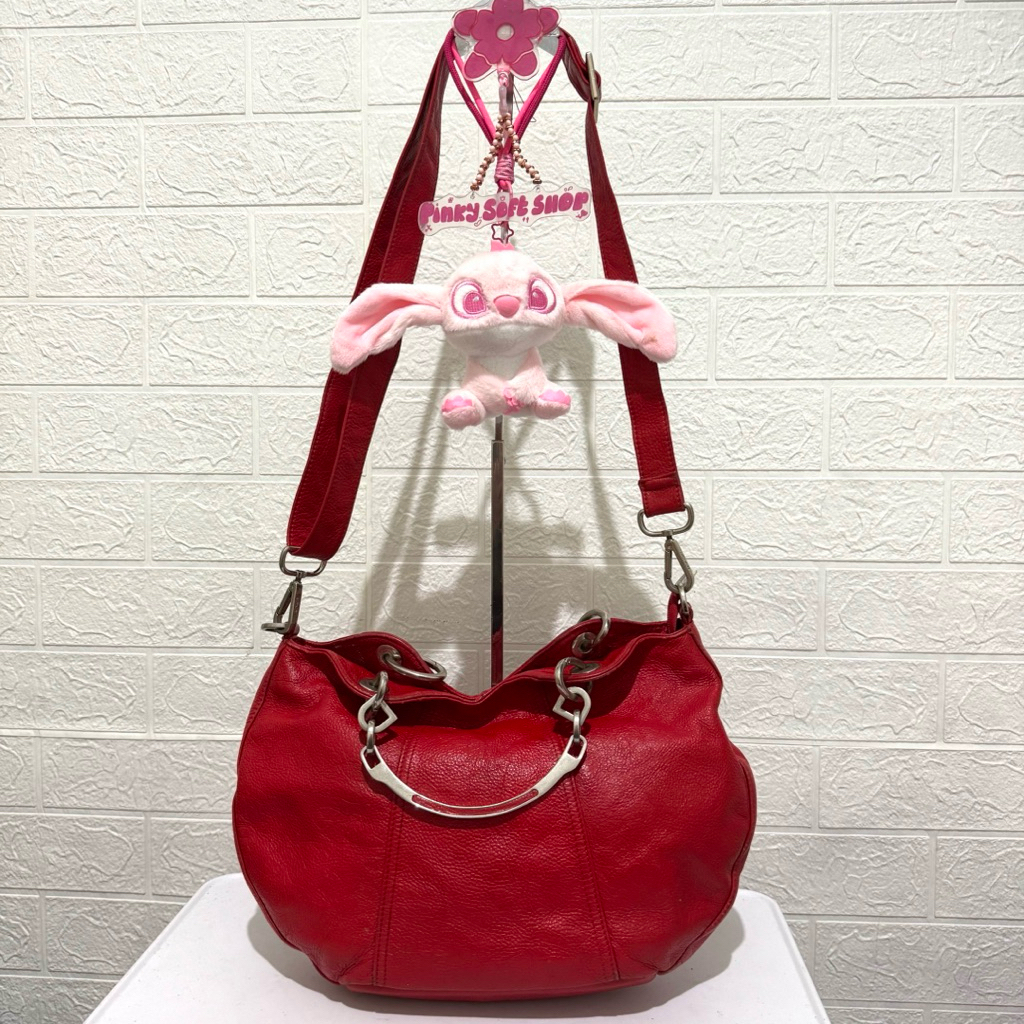 tas sling bag hongu. tas selempang kulit asli. tas prelop. merah
