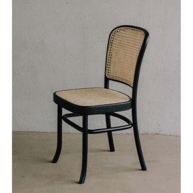 kursi kevin retro rotan kayu jati / kursi makan rotan kayu jati minimalis / kursi cafe jok busa