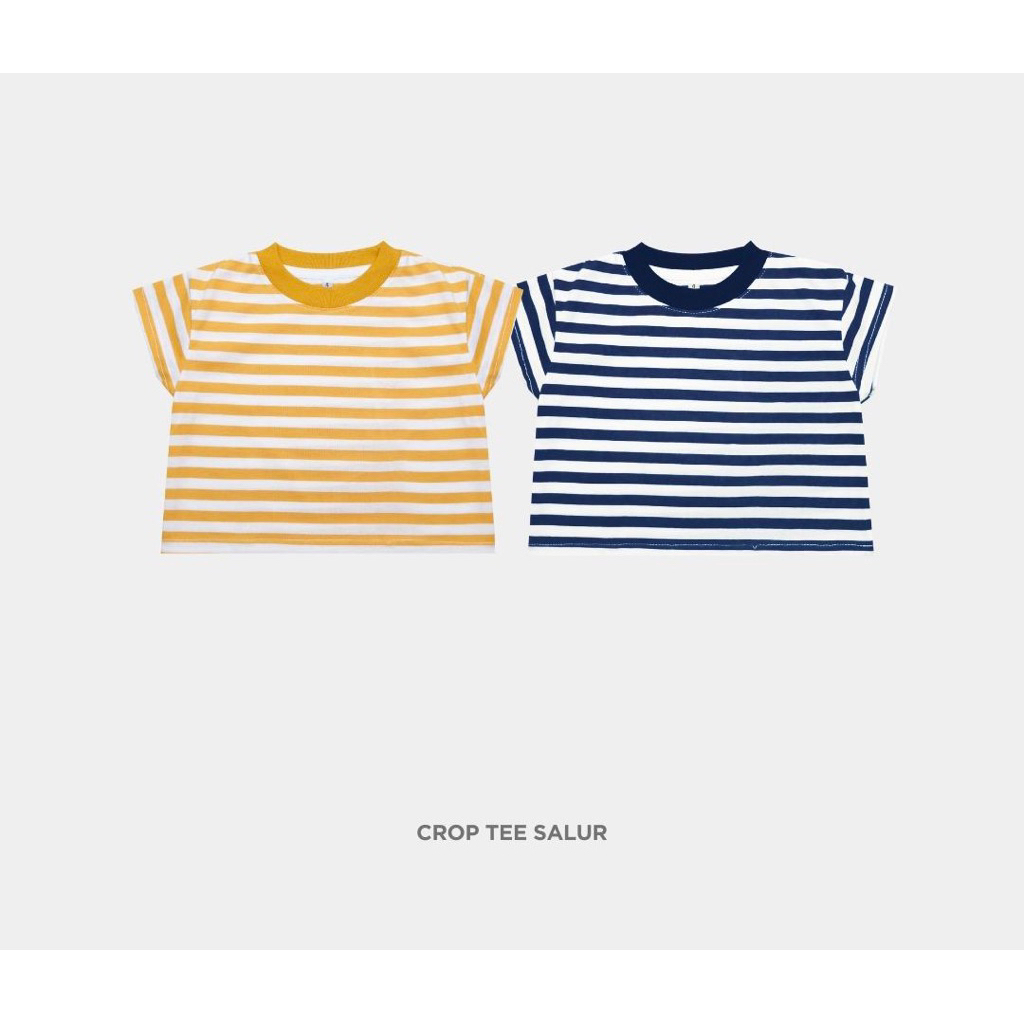 Baju Anak Perempuan - Crop Top Salur Anak Perempuan
