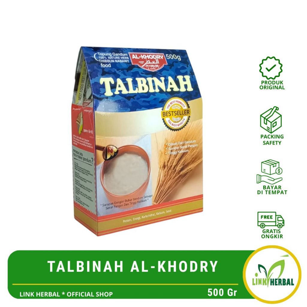 Talbinah Al Khodry Original | Talbinah Tepung Gandum Nabawy 500 gram Asli Obat Maag Lambung