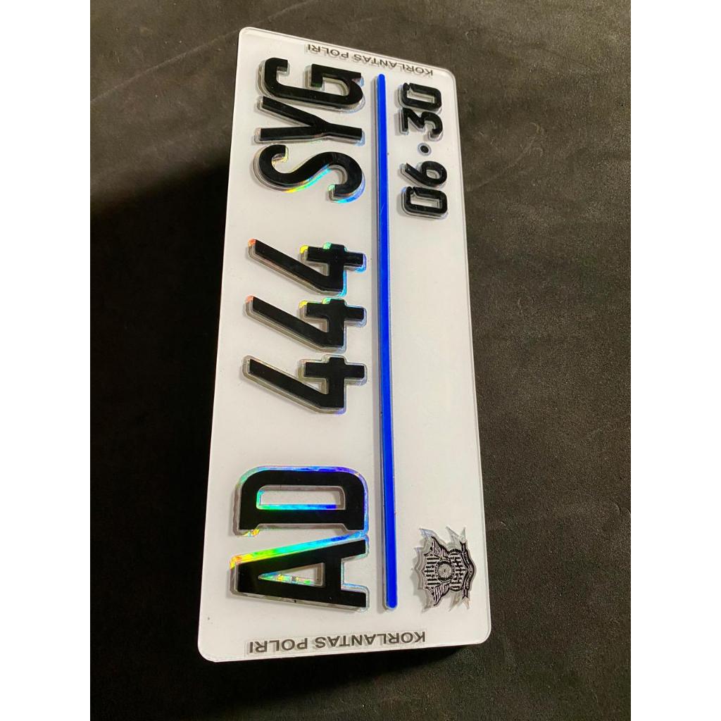 Plat nomor motor akrilik timbul hologram